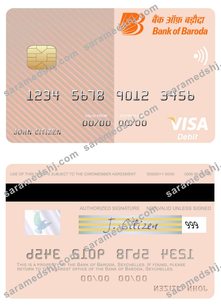 Seychelles Bank of Baroda visa debit card